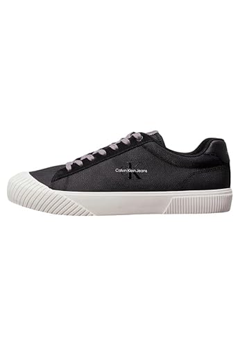Calvin Klein Jeans Herren Vulcanized Sneaker Skater Schuhe, Schwarz (Black/ Bright White), 44 im Sale